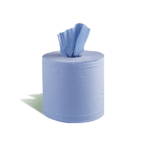 Popierinių rankšluosčių rulonas 22x36x500 mėlynas